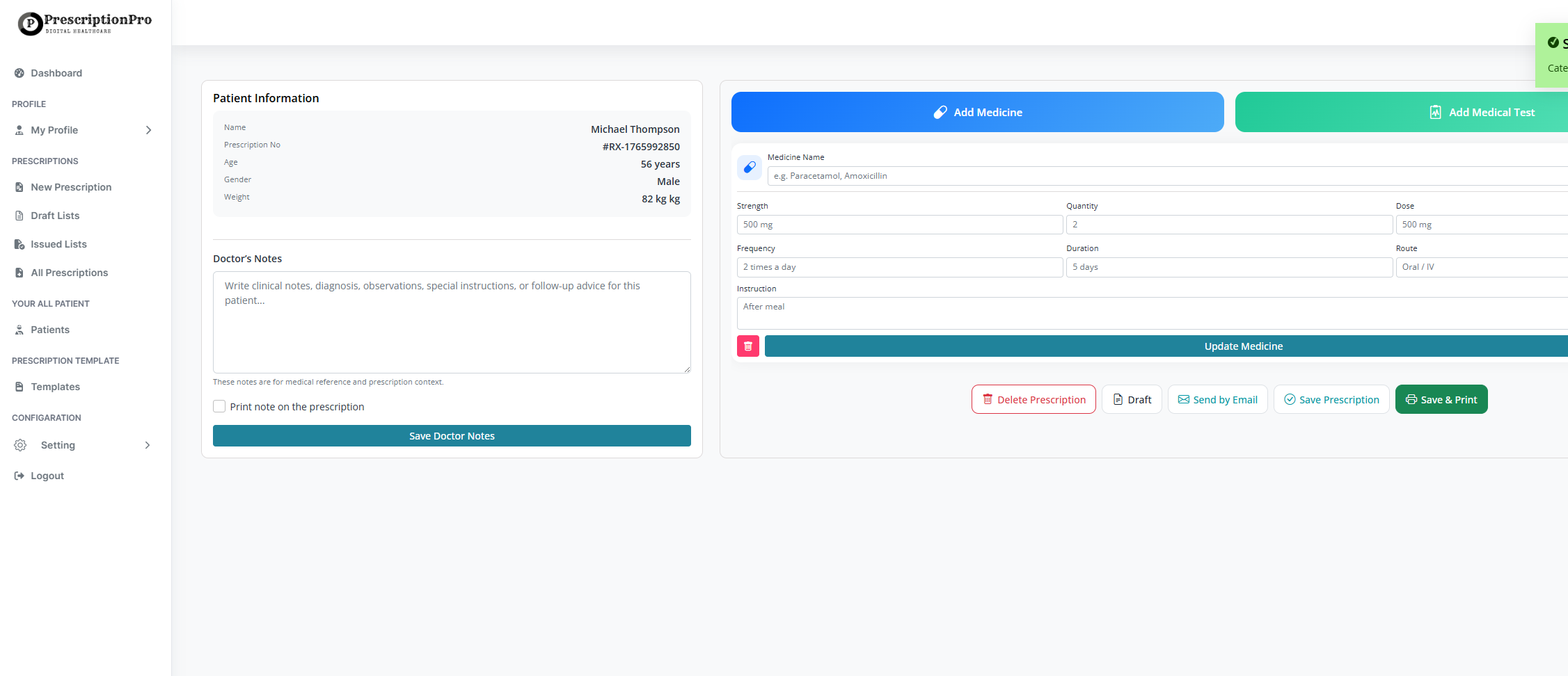 Prescription Builder